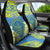 Palau Constitution Day Car Seat Cover Belau Seal With Frangipani Polynesian Pattern - Blue