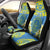 Palau Constitution Day Car Seat Cover Belau Seal With Frangipani Polynesian Pattern - Blue