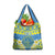 Palau Constitution Day Grocery Bag Belau Seal With Frangipani Polynesian Pattern - Blue