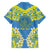 Palau Constitution Day Hawaiian Shirt Belau Seal With Frangipani Polynesian Pattern - Blue