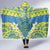 Palau Constitution Day Hooded Blanket Belau Seal With Frangipani Polynesian Pattern - Blue