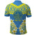 Palau Constitution Day Polo Shirt Belau Seal With Frangipani Polynesian Pattern - Blue