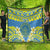 Palau Constitution Day Quilt Belau Seal With Frangipani Polynesian Pattern - Blue