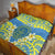 Palau Constitution Day Quilt Belau Seal With Frangipani Polynesian Pattern - Blue