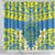 Palau Constitution Day Shower Curtain Belau Seal With Frangipani Polynesian Pattern - Blue