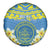 Palau Constitution Day Spare Tire Cover Belau Seal With Frangipani Polynesian Pattern - Blue