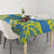 Palau Constitution Day Tablecloth Belau Seal With Frangipani Polynesian Pattern - Blue