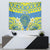 Palau Constitution Day Tapestry Belau Seal With Frangipani Polynesian Pattern - Blue
