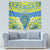 Palau Constitution Day Tapestry Belau Seal With Frangipani Polynesian Pattern - Blue