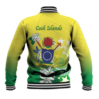 Cook Islands Independence Day Baseball Jacket Kuki Airani Tiare Maori Polynesian Pattern - Green LT14 - Polynesian Pride