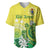 Cook Islands Independence Day Baseball Jersey Kuki Airani Tiare Maori Polynesian Pattern - Green