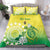 Cook Islands Independence Day Bedding Set Kuki Airani Tiare Maori Polynesian Pattern - Green