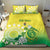 Cook Islands Independence Day Bedding Set Kuki Airani Tiare Maori Polynesian Pattern - Green