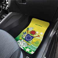 Cook Islands Independence Day Car Mats Kuki Airani Tiare Maori Polynesian Pattern - Green LT14 - Polynesian Pride