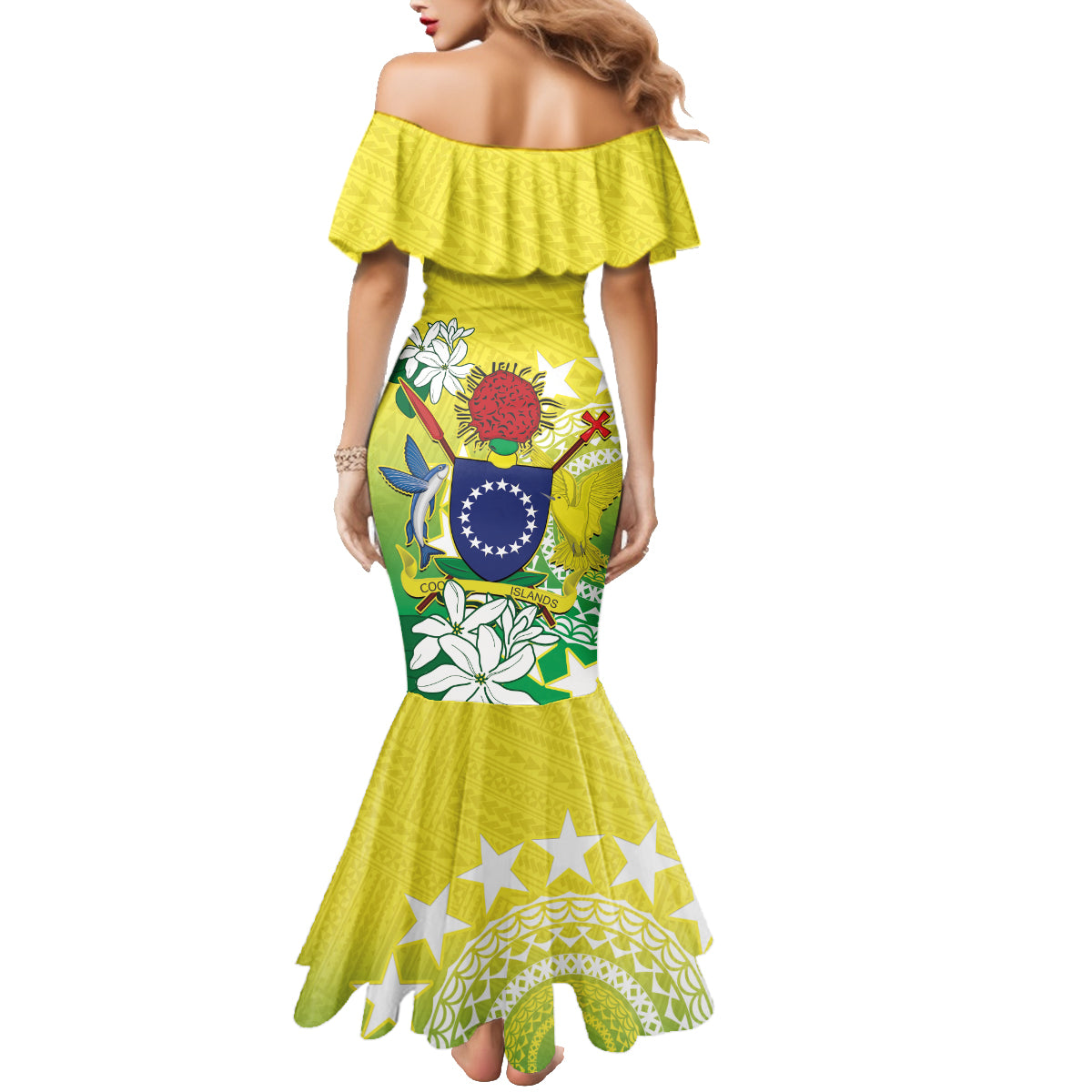 Cook Islands Independence Day Family Matching Mermaid Dress and Hawaiian Shirt Kuki Airani Tiare Maori Polynesian Pattern - Green