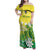 Cook Islands Independence Day Family Matching Off Shoulder Maxi Dress and Hawaiian Shirt Kuki Airani Tiare Maori Polynesian Pattern - Green