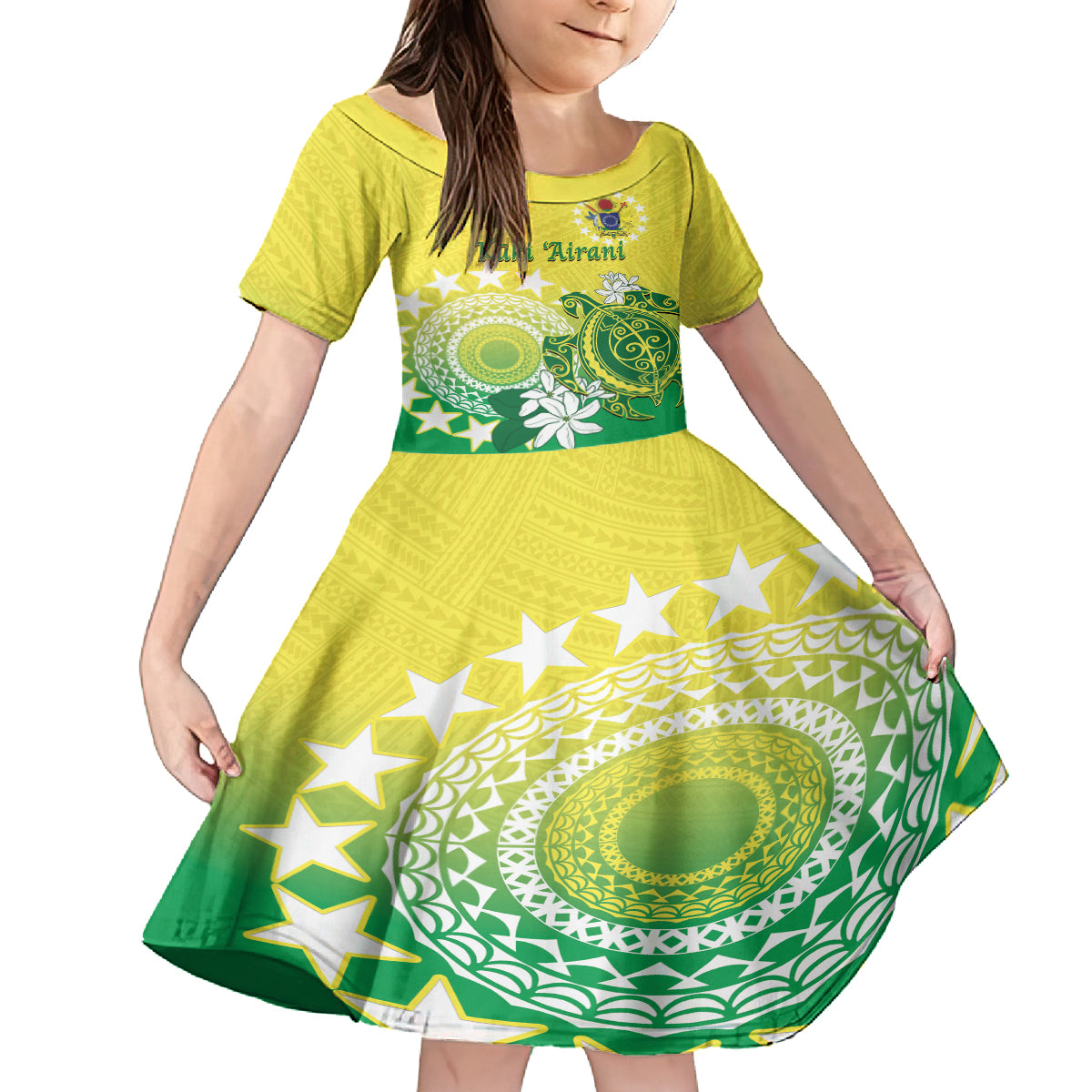 Cook Islands Independence Day Family Matching Tank Maxi Dress and Hawaiian Shirt Kuki Airani Tiare Maori Polynesian Pattern - Green