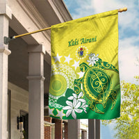 Cook Islands Independence Day Garden Flag Kuki Airani Tiare Maori Polynesian Pattern - Green LT14 House Flag Green - Polynesian Pride