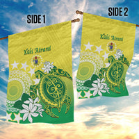 Cook Islands Independence Day Garden Flag Kuki Airani Tiare Maori Polynesian Pattern - Green LT14 - Polynesian Pride