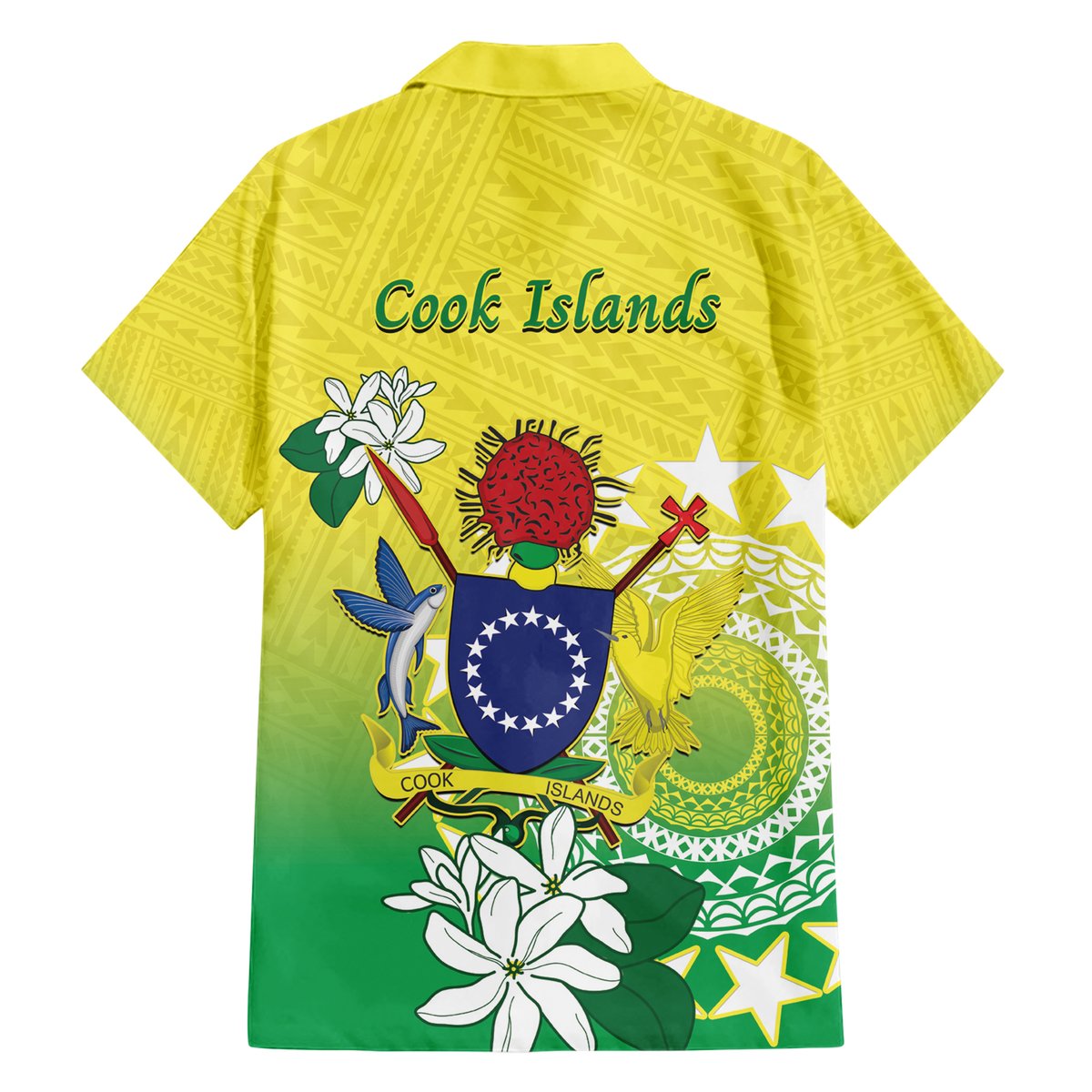 Cook Islands Independence Day Hawaiian Shirt Kuki Airani Tiare Maori Polynesian Pattern - Green LT14 - Polynesian Pride