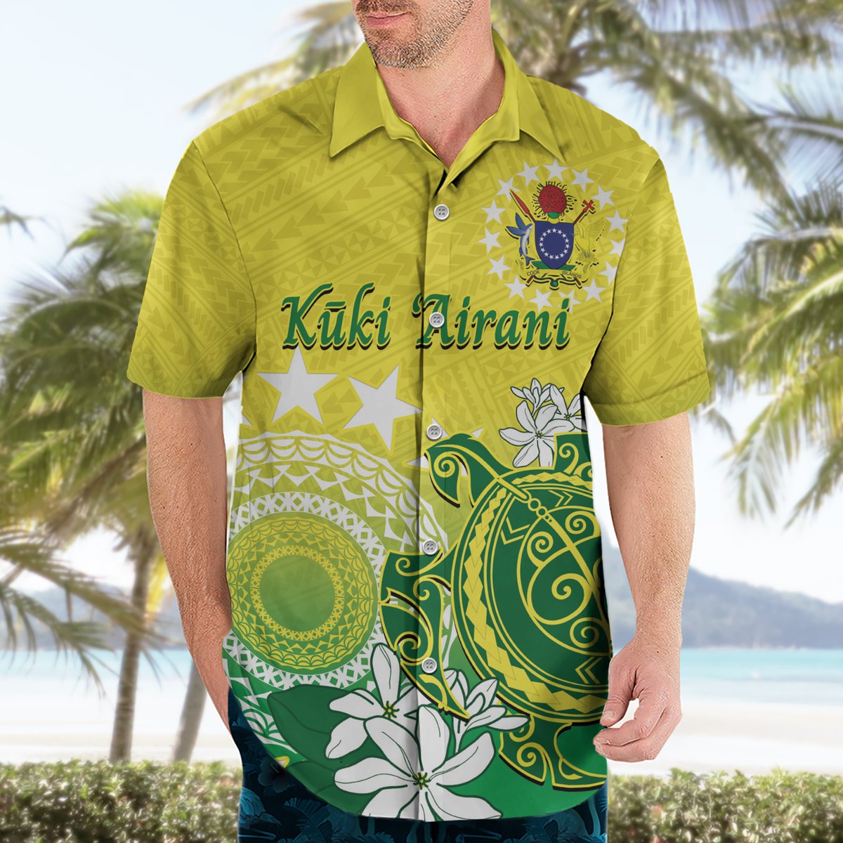Cook Islands Independence Day Hawaiian Shirt Kuki Airani Tiare Maori Polynesian Pattern - Green LT14 - Polynesian Pride
