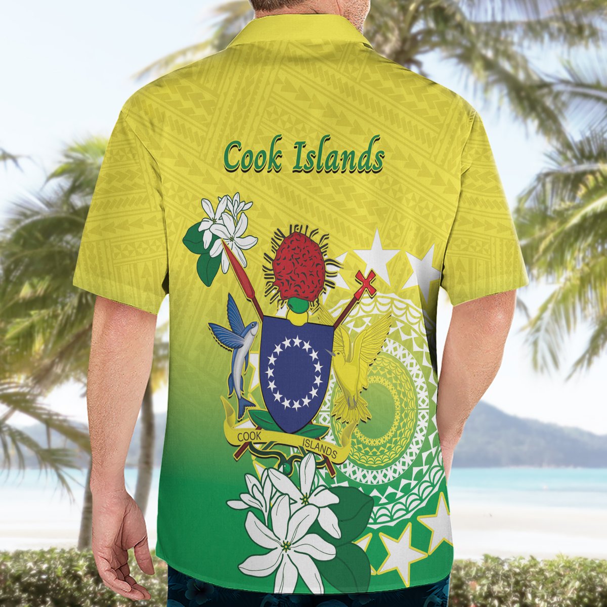 Cook Islands Independence Day Hawaiian Shirt Kuki Airani Tiare Maori Polynesian Pattern - Green LT14 - Polynesian Pride