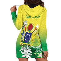 Cook Islands Independence Day Hoodie Dress Kuki Airani Tiare Maori Polynesian Pattern - Green LT14 - Polynesian Pride
