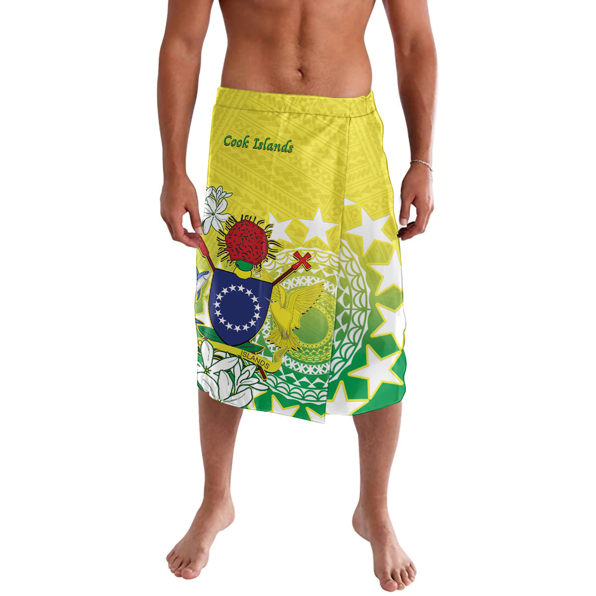 Cook Islands Independence Day Lavalava Kuki Airani Tiare Maori Polynesian Pattern - Green LT14 Green - Polynesian Pride