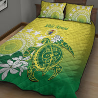 Cook Islands Independence Day Quilt Bed Set Kuki Airani Tiare Maori Polynesian Pattern - Green LT14 - Polynesian Pride