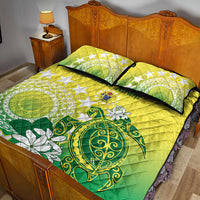 Cook Islands Independence Day Quilt Bed Set Kuki Airani Tiare Maori Polynesian Pattern - Green LT14 - Polynesian Pride