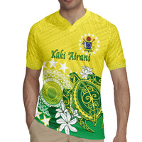 Cook Islands Independence Day Rugby Jersey Kuki Airani Tiare Maori Polynesian Pattern - Green LT14 - Polynesian Pride