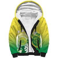 Cook Islands Independence Day Sherpa Hoodie Kuki Airani Tiare Maori Polynesian Pattern - Green LT14 Unisex Green - Polynesian Pride
