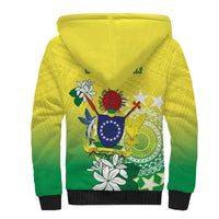 Cook Islands Independence Day Sherpa Hoodie Kuki Airani Tiare Maori Polynesian Pattern - Green LT14 - Polynesian Pride