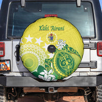 Cook Islands Independence Day Spare Tire Cover Kuki Airani Tiare Maori Polynesian Pattern - Green LT14 Green - Polynesian Pride