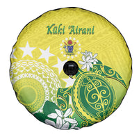 Cook Islands Independence Day Spare Tire Cover Kuki Airani Tiare Maori Polynesian Pattern - Green LT14 - Polynesian Pride