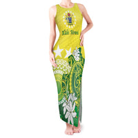 Cook Islands Independence Day Tank Maxi Dress Kuki Airani Tiare Maori Polynesian Pattern - Green LT14 Women Green - Polynesian Pride