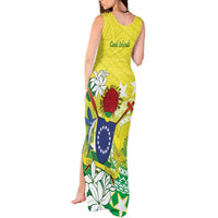 Cook Islands Independence Day Tank Maxi Dress Kuki Airani Tiare Maori Polynesian Pattern - Green LT14 - Polynesian Pride