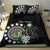 Cook Islands Independence Day Bedding Set Kuki Airani Tiare Maori Polynesian Pattern - Black