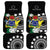 Cook Islands Independence Day Car Mats Kuki Airani Tiare Maori Polynesian Pattern - Black
