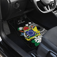 Cook Islands Independence Day Car Mats Kuki Airani Tiare Maori Polynesian Pattern - Black LT14 - Polynesian Pride