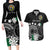 Cook Islands Independence Day Couples Matching Long Sleeve Bodycon Dress and Hawaiian Shirt Kuki Airani Tiare Maori Polynesian Pattern - Black