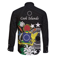 Cook Islands Independence Day Family Matching Short Sleeve Bodycon Dress and Hawaiian Shirt Kuki Airani Tiare Maori Polynesian Pattern - Black