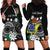 Cook Islands Independence Day Hoodie Dress Kuki Airani Tiare Maori Polynesian Pattern - Black