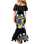 Cook Islands Independence Day Mermaid Dress Kuki Airani Tiare Maori Polynesian Pattern - Black