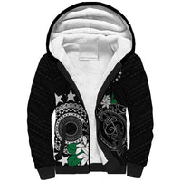 Cook Islands Independence Day Sherpa Hoodie Kuki Airani Tiare Maori Polynesian Pattern - Black LT14 Unisex Black - Polynesian Pride