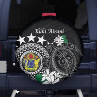 Cook Islands Independence Day Spare Tire Cover Kuki Airani Tiare Maori Polynesian Pattern - Black LT14 - Polynesian Pride