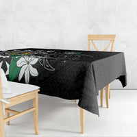 Cook Islands Independence Day Tablecloth Kuki Airani Tiare Maori Polynesian Pattern - Black LT14 - Polynesian Pride