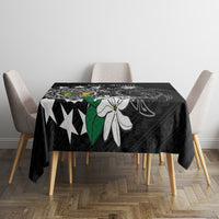 Cook Islands Independence Day Tablecloth Kuki Airani Tiare Maori Polynesian Pattern - Black LT14 - Polynesian Pride