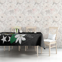 Cook Islands Independence Day Tablecloth Kuki Airani Tiare Maori Polynesian Pattern - Black LT14 - Polynesian Pride