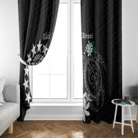 Cook Islands Independence Day Window Curtain Kuki Airani Tiare Maori Polynesian Pattern - Black LT14 - Polynesian Pride